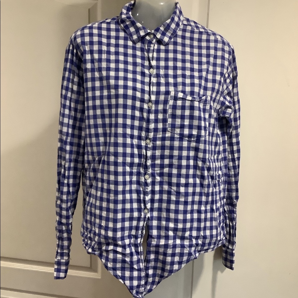 Checked/Gingham Tie-Front Blouse in Tall